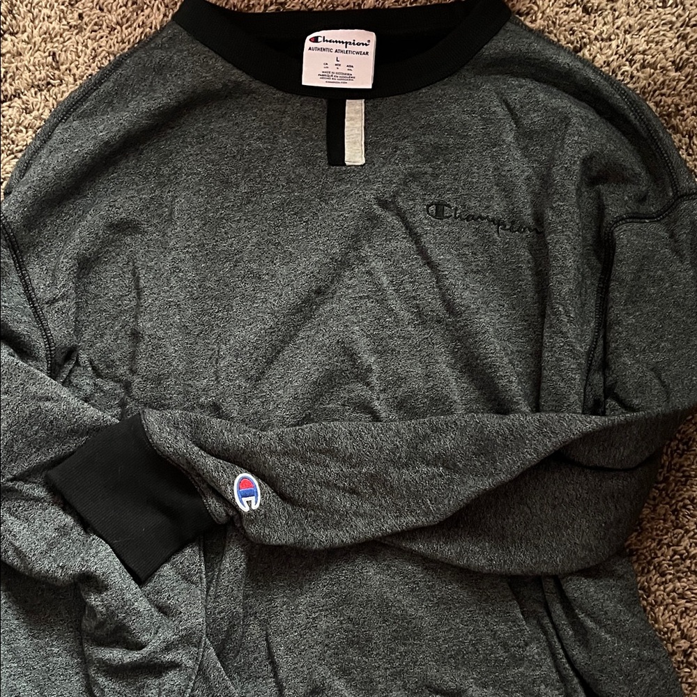 Champion Men's Charcoal Crewneck Sweater
